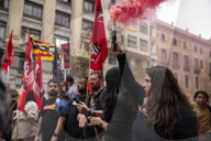 Workers' Day Demonstration In Barcelona, Spain.