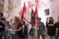 Workers' Day Demonstration In Barcelona, Spain.