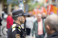 Workers' Day Demonstration In Barcelona, Spain.