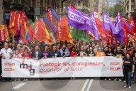 Workers' Day Demonstration In Barcelona, Spain.