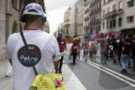 Workers' Day Demonstration In Barcelona, Spain.