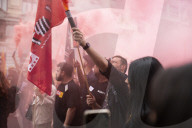 Workers' Day Demonstration In Barcelona, Spain.