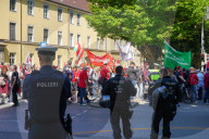 High Police Presence At The Labour Day Demonstration In Munich