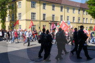 High Police Presence At The Labour Day Demonstration In Munich
