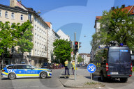 High Police Presence At The Labour Day Demonstration In Munich