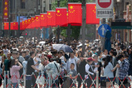 May Day Shopping Crowd In Shanghai