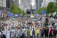 Mass Workers' Rally Fills Central Seoul On International Workers' Day