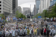 Mass Workers' Rally Fills Central Seoul On International Workers' Day