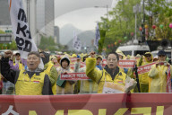 Mass Workers' Rally Fills Central Seoul On International Workers' Day
