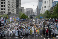 Mass Workers' Rally Fills Central Seoul On International Workers' Day