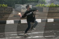 Labor Day Protest In Bandung Ends In Riot