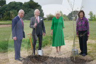 Charles and Camilla plant a tree with with King & Queen of Sweden