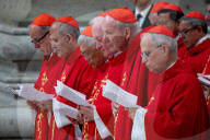 People Pay Tribute To The Late Pope Francis As Vatican Prepares For Conclave