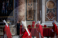 People Pay Tribute To The Late Pope Francis As Vatican Prepares For Conclave