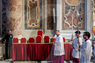 People Pay Tribute To The Late Pope Francis As Vatican Prepares For Conclave