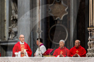 People Pay Tribute To The Late Pope Francis As Vatican Prepares For Conclave