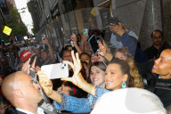 Blake Lively takes a group selfies as leaving the Late Night With Seth Meyers in New York City
