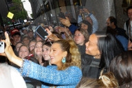 Blake Lively takes a group selfies as leaving the Late Night With Seth Meyers in New York City