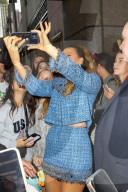 Blake Lively takes a group selfies as leaving the Late Night With Seth Meyers in New York City