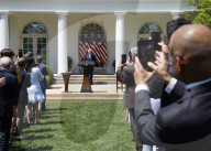 President Trump Holds National Day Of Prayer Event In Rose Garden At White House