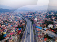Drone View Of Ringroad Highway Kathmandu, Nepal.