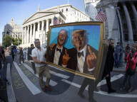 Demonstrators Rally Against Trump In Manhattan For May Day