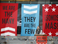 Demonstrators Rally Against Trump In Manhattan For May Day