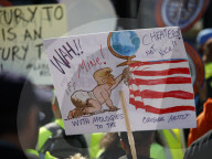 Demonstrators Rally Against Trump In Manhattan For May Day