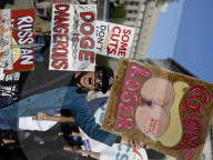 Demonstrators Rally Against Trump In Manhattan For May Day