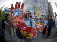 Demonstrators Rally Against Trump In Manhattan For May Day