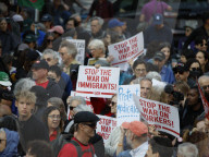 Demonstrators Rally Against Trump In Manhattan For May Day