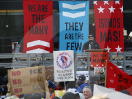 Demonstrators Rally Against Trump In Manhattan For May Day