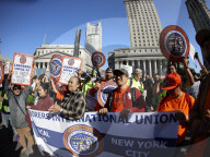 Demonstrators Rally Against Trump In Manhattan For May Day