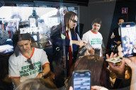 Tommy Cash Meets Fans And Distributes Coffee To Present His Song Espresso Macchiato For The Eurovision Song Contest 2025 At The Newsstand In Milan