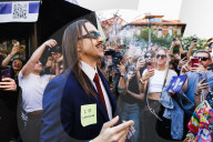 Tommy Cash Meets Fans And Distributes Coffee To Present His Song Espresso Macchiato For The Eurovision Song Contest 2025 At The Newsstand In Milan