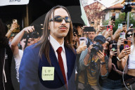 Tommy Cash Meets Fans And Distributes Coffee To Present His Song Espresso Macchiato For The Eurovision Song Contest 2025 At The Newsstand In Milan