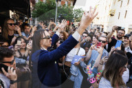 Tommy Cash Meets Fans And Distributes Coffee To Present His Song Espresso Macchiato For The Eurovision Song Contest 2025 At The Newsstand In Milan