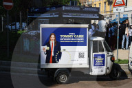 Tommy Cash Meets Fans And Distributes Coffee To Present His Song Espresso Macchiato For The Eurovision Song Contest 2025 At The Newsstand In Milan