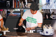 Tommy Cash Meets Fans And Distributes Coffee To Present His Song Espresso Macchiato For The Eurovision Song Contest 2025 At The Newsstand In Milan