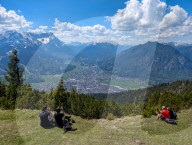 Hiking On The Wank Mountain In The Bavarian Alps Near Garmisch-Partenkirchen