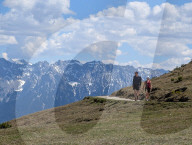 Hiking On The Wank Mountain In The Bavarian Alps Near Garmisch-Partenkirchen