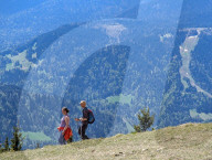 Hiking On The Wank Mountain In The Bavarian Alps Near Garmisch-Partenkirchen