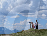Hiking On The Wank Mountain In The Bavarian Alps Near Garmisch-Partenkirchen