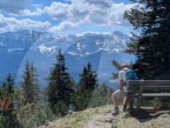 Hiking On The Wank Mountain In The Bavarian Alps Near Garmisch-Partenkirchen