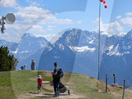 Hiking On The Wank Mountain In The Bavarian Alps Near Garmisch-Partenkirchen