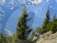 Hiking On The Wank Mountain In The Bavarian Alps Near Garmisch-Partenkirchen