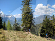 Hiking On The Wank Mountain In The Bavarian Alps Near Garmisch-Partenkirchen