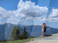 Hiking On The Wank Mountain In The Bavarian Alps Near Garmisch-Partenkirchen