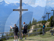 Hiking On The Wank Mountain In The Bavarian Alps Near Garmisch-Partenkirchen