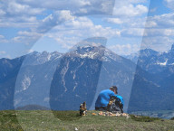 Hiking On The Wank Mountain In The Bavarian Alps Near Garmisch-Partenkirchen